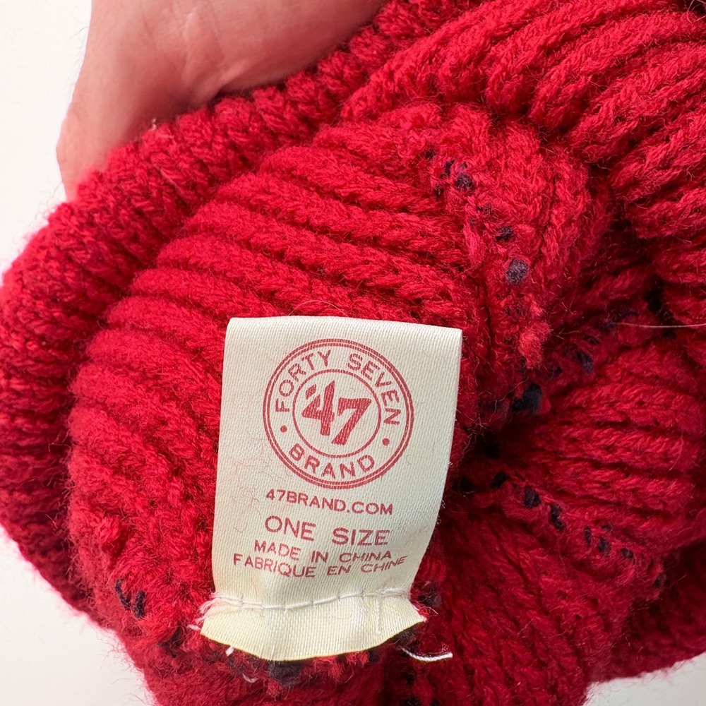 Boston Red Sox Cuffed Pom Pom Knit Beanie MLB '47 Brand One Size - Picture 6 of 7